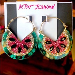 Betsey Johnson Watermelon Statement Earrings NEW